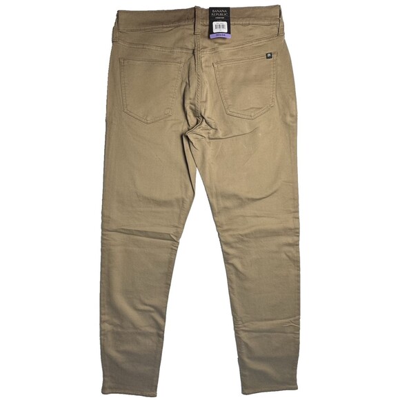 Banana Republic Mens Size 30x34 Tan 5 Pocket Pants Slim Fit Stretch Denim - Picture 5 of 10